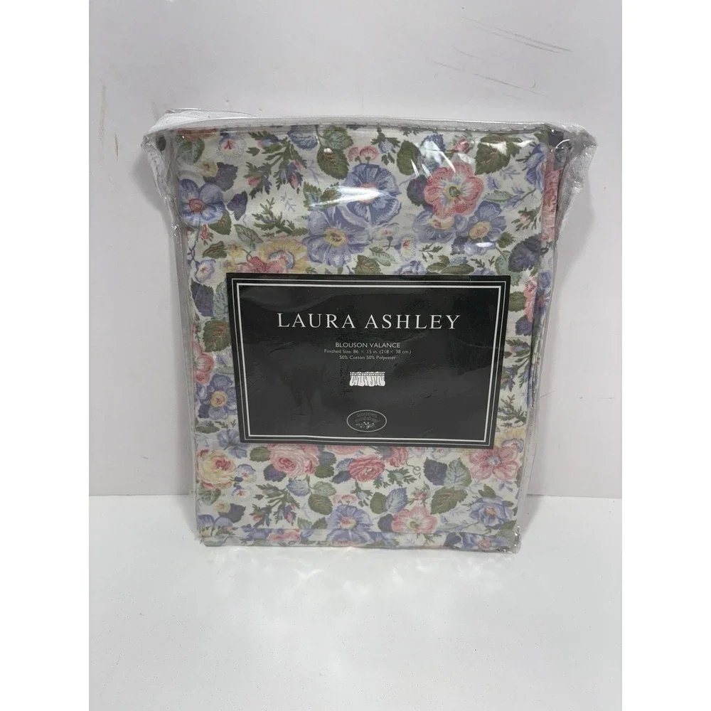 Vintage Laura Ashley Quartet Blouson Window Valances Floral 86x15 1990's